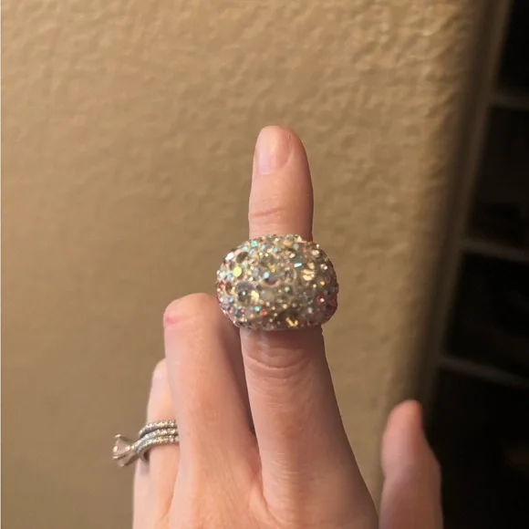 Swarovski Silver Multicolor Crystal Ring - Picture 4 of 4